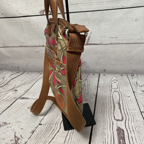 Fossil Calypso Key-Per Coated Canvas Crossbody Orange Fruit Print Multicolor - Picture 2 of 10